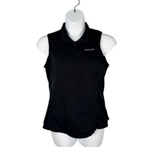 Baleaf Top Womens Large Black 1/4 Zip Sleeveless Polo Shirt Athletic Performance